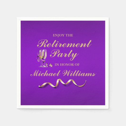 Pensionering Formele klassieke champagne glas Servet (Voorkant)