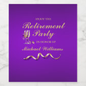 Pensionering Formele klassieke champagne glas Wijn Etiket (Enkel label)