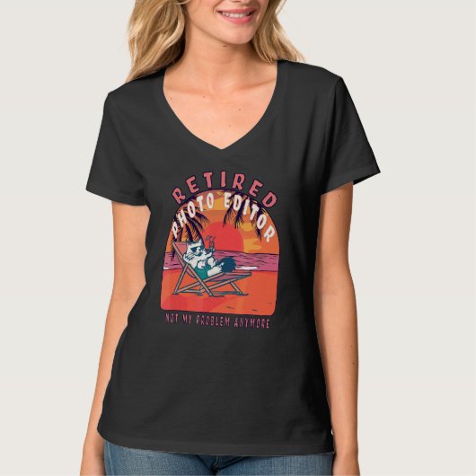 pensionering fotoeditor in ruste t-shirt (Voorkant)