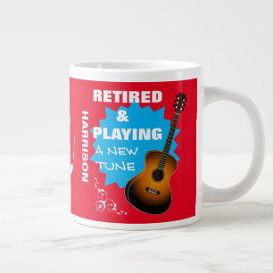 Pensionering Funny Musicians Gezegde Guitar Graphi Grote Koffiekop