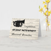 Pensionering Gefeliciteerd Kaart voor Music Direct (Gele Bloem)