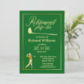 Pensionering Golf Party Classic Groene Gouden Spel Kaart (Staand voorkant)