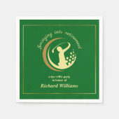 Pensionering Golf Party Classic Groene Gouden Spel Servet (Voorkant)