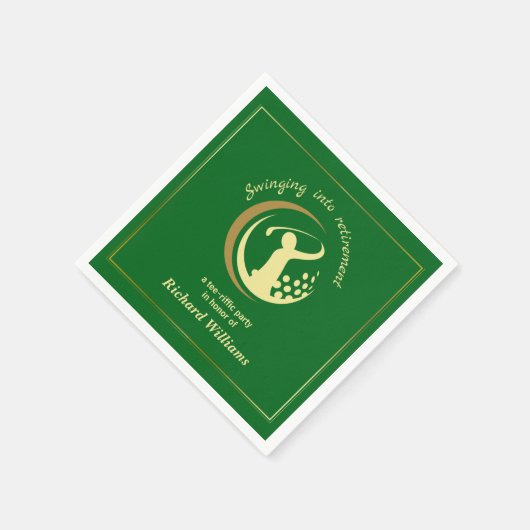 Pensionering Golf Party Classic Groene Gouden Spel Servet (Hoek)