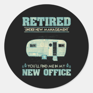 Pensionering Grappig Kamperen Rv Caravan Cadeau Ge Ronde Sticker