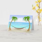 Pensionering, Hammock, Palm Trees Kaart (Gele Bloem)