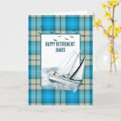 Pensionering Heling Zeilboot op Plaid Kaart (Gele Bloem)