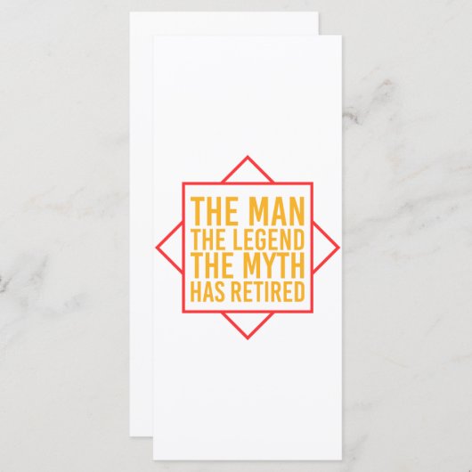 Pensionering Het Man De Mam De Legende is met pens Programmakaart (Voorkant / Achterkant)