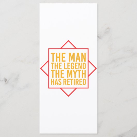 Pensionering Het Man De Mam De Legende is met pens Programmakaart (Voorkant)