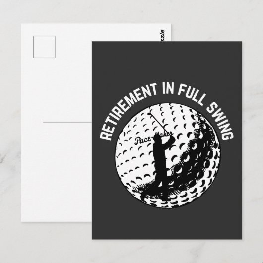 Pensionering in full-Swing Funny Humor T-Shirt Key Briefkaart (Voorkant / Achterkant)