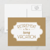 Pensionering is een lange vakantie briefkaart (Voorkant / Achterkant)