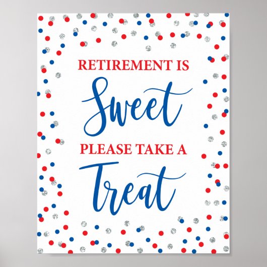Pensionering is fijn. Neem een Treatbord. Poster (Voorkant)