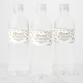 Pensionering is Sweet Gold Silver Confetti Waterfles Etiket (Flessen)