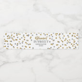 Pensionering is Sweet Gold Silver Confetti Waterfles Etiket (Enkel label)