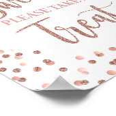 Pensionering is Sweet Party Sign Roos Gold Glitter Poster (Hoek)