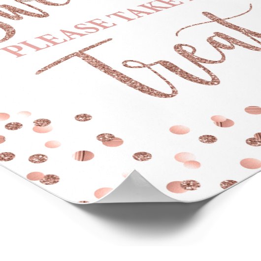 Pensionering is Sweet Party Sign Roos Gold Glitter Poster (Hoek)