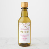 Pensionering is Sweet Pink Gold Confetti Wijn Etiket (Voorkant)