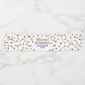 Pensionering is zoete Paarse gouden Confetti Waterfles Etiket (Enkel label)