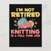 Pensionering Knitter Crochet in ruste Yarn Lover Briefkaart (Voorkant)