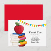 pensionering leraar, Apple, leraar die met pensioe Bedankkaart (Voorkant / Achterkant)