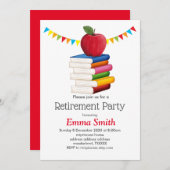 pensionering leraar, Apple, leraar die met pensioe Kaart (Voorkant / Achterkant)