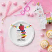 pensionering leraar, Apple, leraar die met pensioe Papieren Bordje (Feest)