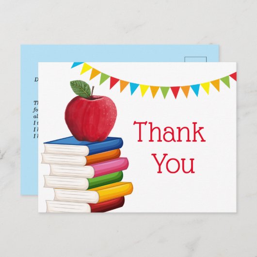 pensionering leraar, Apple, leraar die met pensioe Uitnodiging Briefkaart (Voorkant / Achterkant)