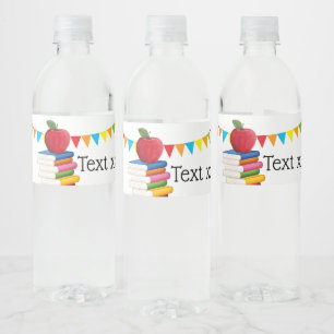pensionering leraar, Apple, leraar die met pensioe Waterfles Etiket