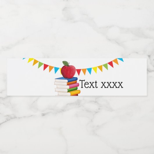 pensionering leraar, Apple, leraar die met pensioe Waterfles Etiket (Enkel label)