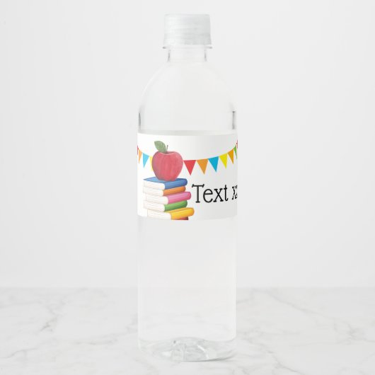 pensionering leraar, Apple, leraar die met pensioe Waterfles Etiket (Voorkant)