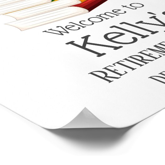 pensionering leraar, Apple, welcom-teken Poster (Hoek)