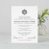 Pensionering luitenant-kolonel folie uitnodiging (Staand Voorkant)