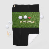 Pensionering met golfbal op de groene Golfhanddoek (Insitu)