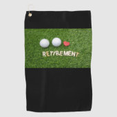 Pensionering met golfbal op de groene Golfhanddoek (Voorkant)