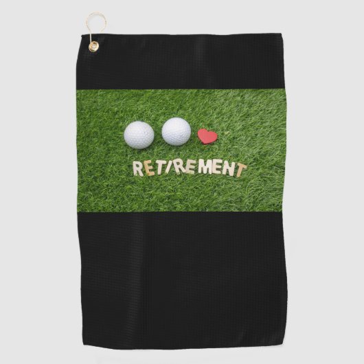 Pensionering met golfbal op de groene Golfhanddoek (Voorkant)