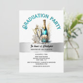 Pensionering mousserende wijn bubbels formele part kaart (Staand voorkant)