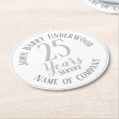 Pensionering of langdurige dienst ronde kartonnen onderzetter (Gebogen)