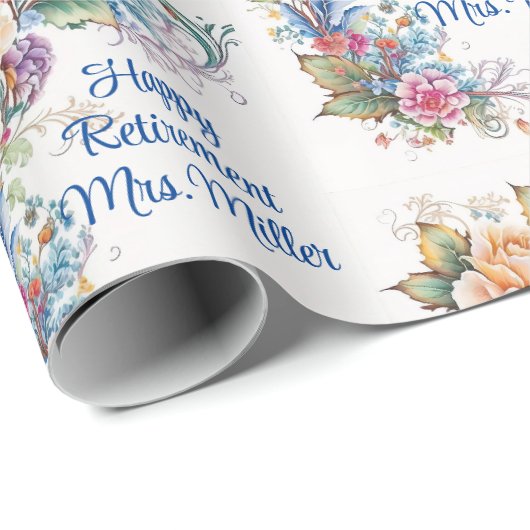 Pensionering of Verjaardagsbericht Naam toevoegen  Cadeaupapier (Rol Hoek)