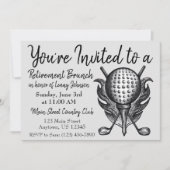 Pensionering Ontbijt Brunch Golfbal Clubs T-shirt Kaart (Voorkant)