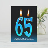 Pensionering op 65-jarige leeftijd met oogballen kaart (Staand voorkant)