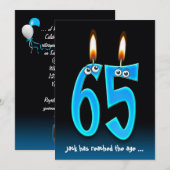 Pensionering op 65-jarige leeftijd met oogballen kaart (Voorkant / Achterkant)