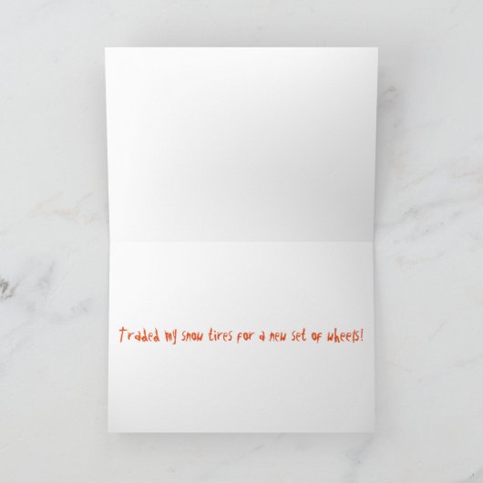 Pensionering - Oranje Golfkartonnen nieuwe wielset Kaart (Binnen)