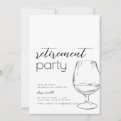 Pensionering Party Uitnodiging Sjabloon met Drink (Voorkant)