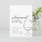 Pensionering Party Uitnodiging Sjabloon met Drink (Staand voorkant)