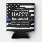 Pensionering politie aangepast aan dun blauwe lijn blikjeskoeler (Voorkant)