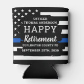 Pensionering politie aangepast aan dun blauwe lijn blikjeskoeler (Achterkant)