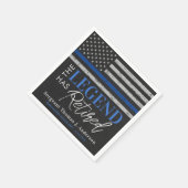 Pensionering politie-achtereenvolgende blauwe lijn servet (Hoek)