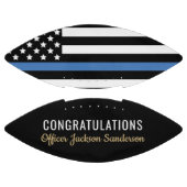 Pensionering politie blauwe lijn vlag gefeliciteer american football (Panelen)