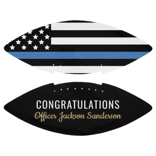 Pensionering politie blauwe lijn vlag gefeliciteer american football (Panelen)