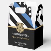 Pensionering politie blauwe lijn vlag gefeliciteer bedankdoosjes (Geopend)